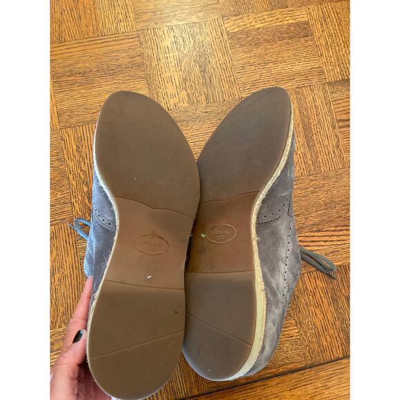 Prada suede Brogues Oxford lace up shoes gray size 10.5 - Picture 9 of 10